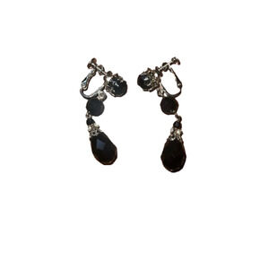 Vintage Black Gem Earrings